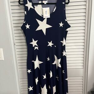Navy Blue Star Print Dress